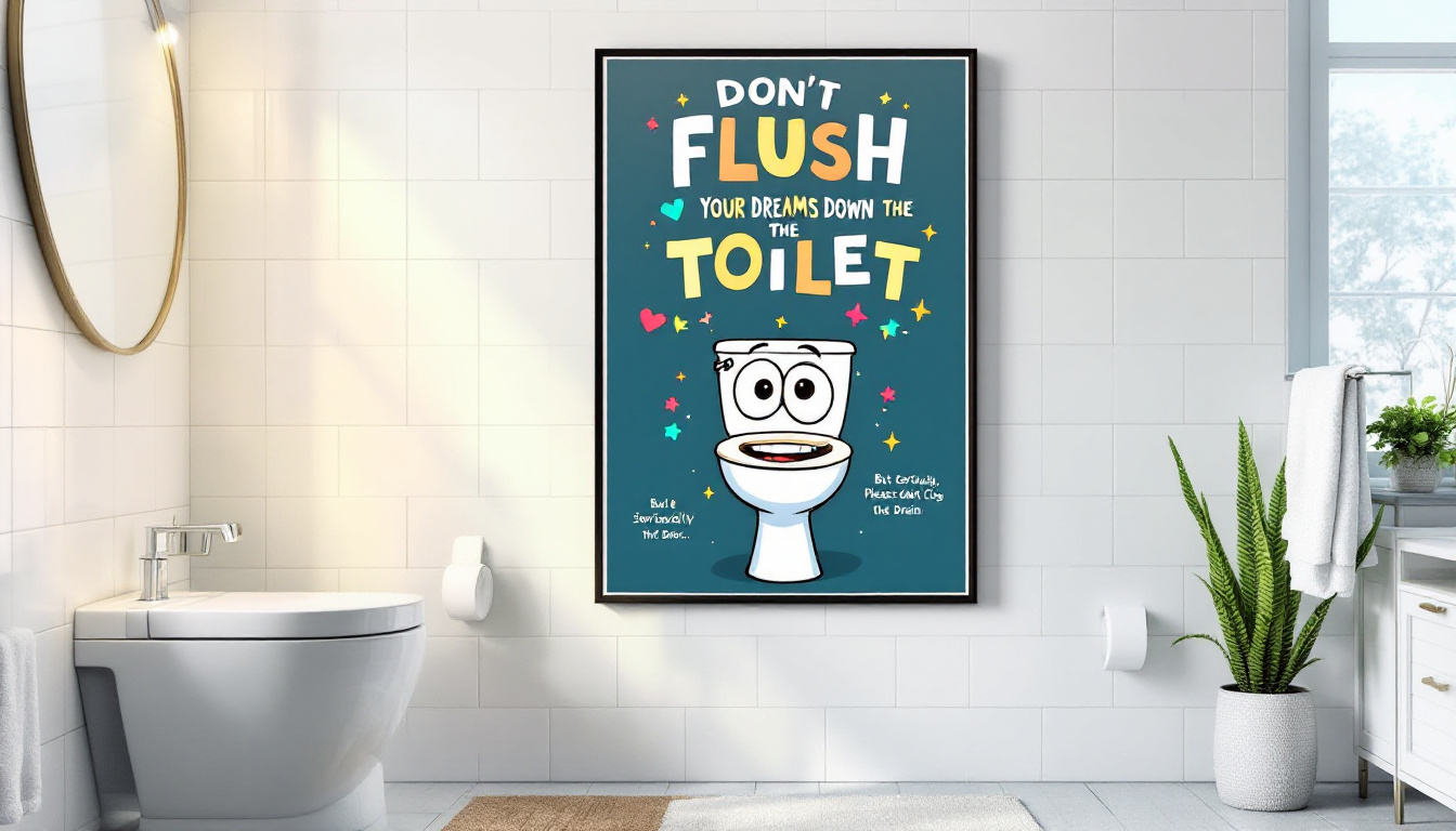 ajoutez une touche d'humour à vos toilettes avec nos posters humoristiques ! explorez une collection unique qui égayera vos murs et apportera un sourire à chaque visite. parfait pour personnaliser l'espace et créer une ambiance conviviale.